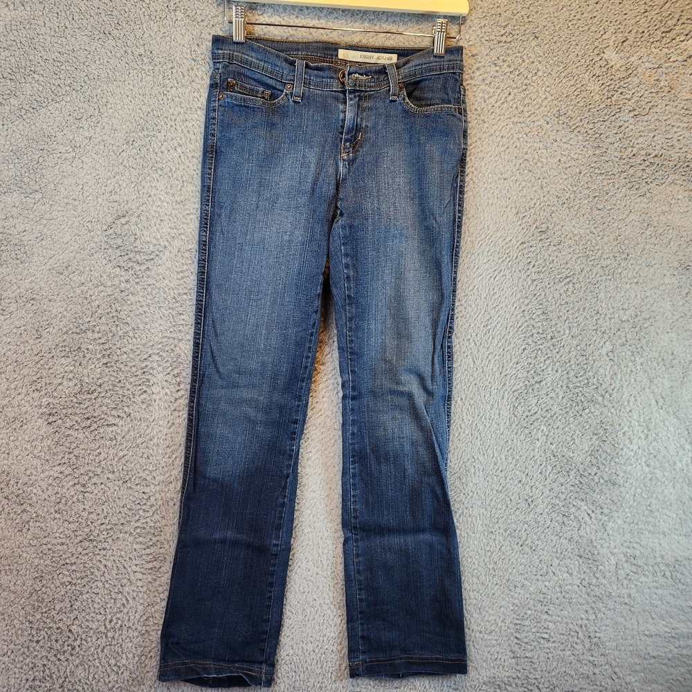 DKNY Jeansβ Womens 2 Blue Denim Cotton Stretch Low Rise Straight Leg 5 Pockets